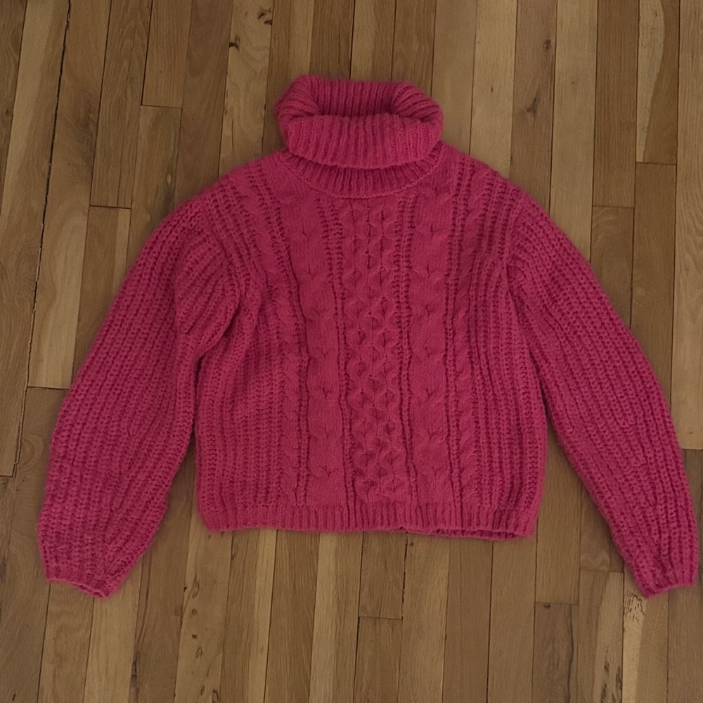 Cozy Pink Turtleneck Sweater